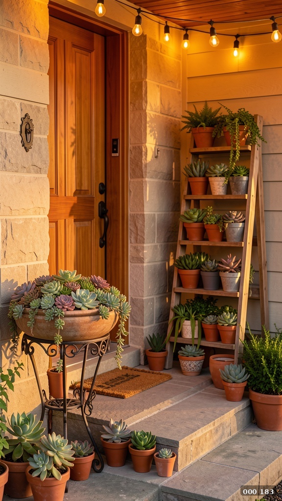 Bohemian succulent porch