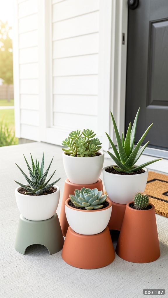 Grouped ceramic pots