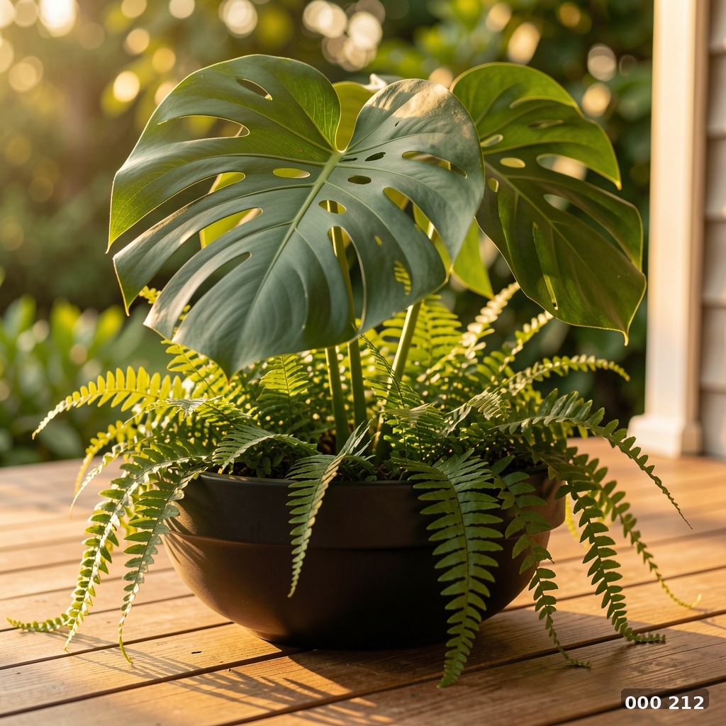 Monstera bowl on doorstep