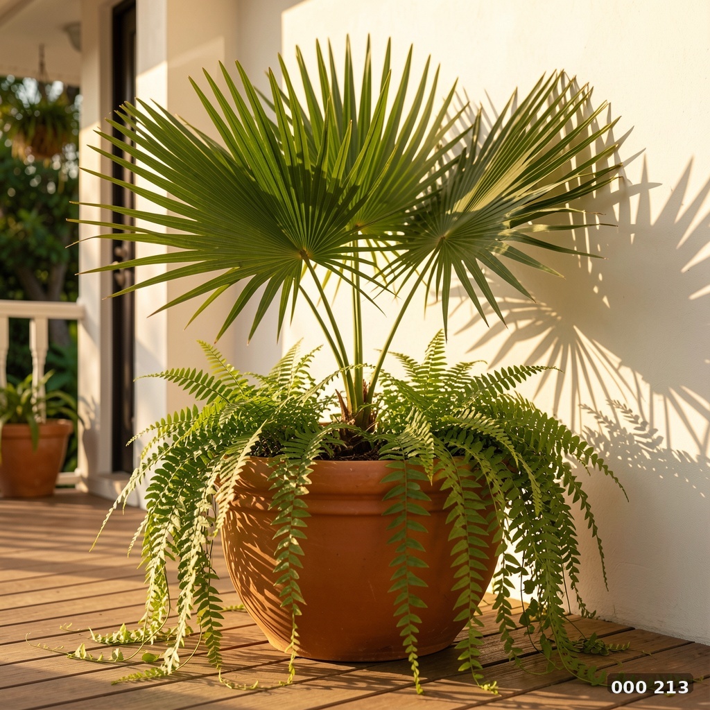Palm and fern bowl