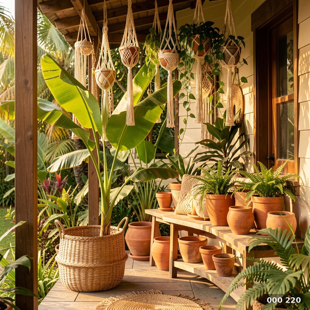 Boho tropical porch